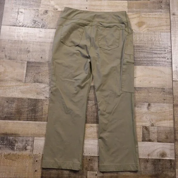 Duluth Trading NoGA Namastash Bootcut Pants Women’s Large Green Stretch Workwear - Picture 11 of 14